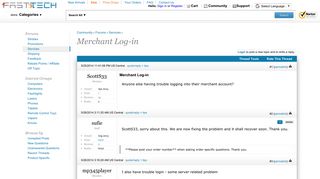 Merchant Log-in: FastTech Forums