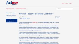 How can I become a Fastway Customer ? – Fastway Couriers Ireland