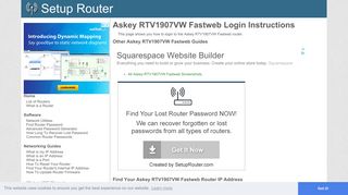 How to Login to the Askey RTV1907VW Fastweb - SetupRouter