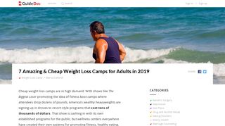 7 Amazing & Cheap Weight Loss Camps for Adults in 2019 - GuideDoc