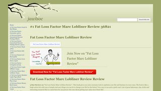 #1 Fat Loss Factor Marc Lobliner Review 36821 - jawlsoc - Google Sites