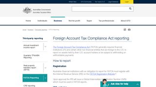 FATCA Reporting | Australian Taxation Office