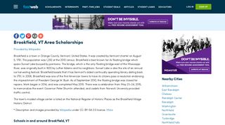 Brookfield, VT Area Scholarships | Fastweb