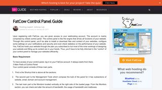Easy Fatcow Control Panel Guide - Web Hosting Plan Guide