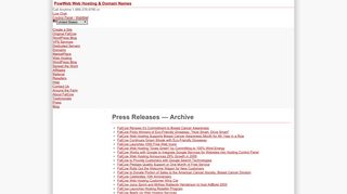 Web Hosting by FatCow - Press Releases — Archive - PowWeb