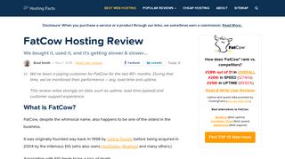 FatCow Review: It's just too SLOW! Here's last 10 ... - Hosting Facts