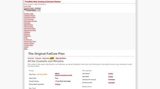 Web Hosting by FatCow - The Original FatCow Plan : features - PowWeb