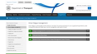 Driver fatigue management - Department of Transport