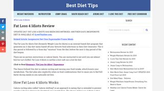 Fat Loss 4 Idiots Review | Best Diet Tips