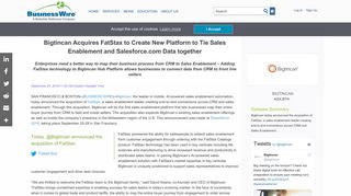 Bigtincan Acquires FatStax to Create New Platform to ... - Business Wire
