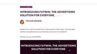 Introducing FATWIN, the Advertising Solution for Everyone - PERQ