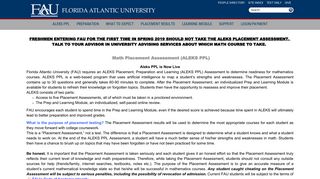 Aleks PPL Home : Florida Atlantic University - FAU