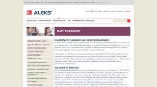 Math Placement - Aleks