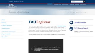 Registration & Course Scheduling – Students - Florida Atlantic University