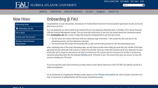 FAU Employee Onboarding : Florida Atlantic University