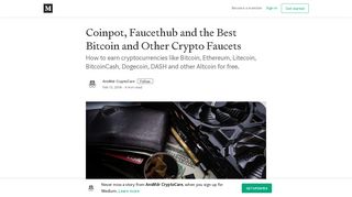 Coinpot, Faucethub and the Best Bitcoin and Other Crypto Faucets