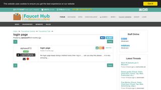 login page - FaucetHub