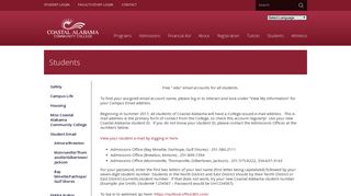 Student Email - Coastal Alabama Community College