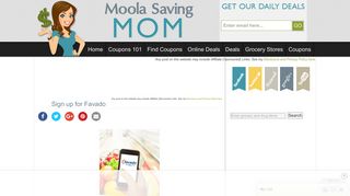 Sign up for Favado - Moola Saving Mom