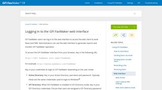 Logging in to the GFI FaxMaker web interface - GFI Software