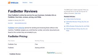 FaxBetter Reviews, Pricing, Key Info, and FAQs - The SMB Guide