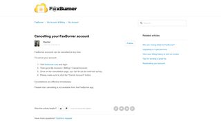 Cancelling your FaxBurner account – FaxBurner