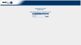 FaxFinder FF430 2.2.9.2: Home >> Login
