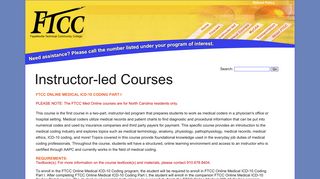 Instructor-led Courses - Learn FTCC!