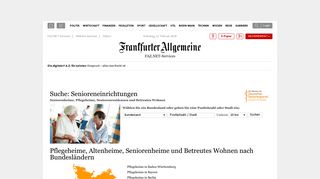 Pflegeheime / Altenheime und Seniorenheime - FAZ