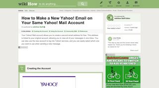 How to Make a New Yahoo! Email on Your Same Yahoo! Mail Account