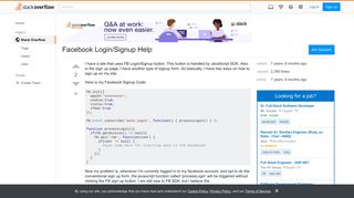 Facebook Login/Signup Help - Stack Overflow