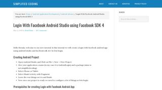 Login With Facebook Android Studio using Facebook SDK 4