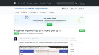 Facebook login blocked by Chrome pop-up · Issue #5 ... - GitHub