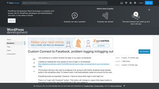 login - Custom Connect to Facebook, problem logging in/logging out ...