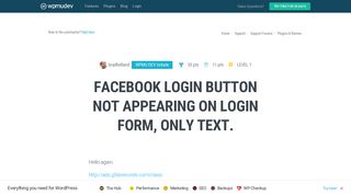 facebook login button not appearing on login form, only text ...