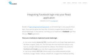 Integrating Facebook login into your React application - JSLancer