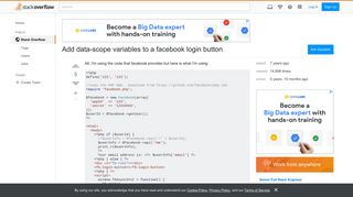Add data-scope variables to a facebook login button - Stack Overflow