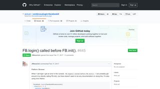FB.login() called before FB.init(). - GitHub