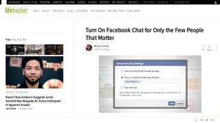Turn On Facebook Chat for Only the Few People That Matter - Lifehacker