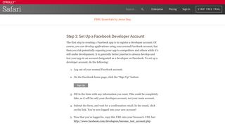 Step 1: Set Up a Facebook Developer Account - FBML Essentials [Book]