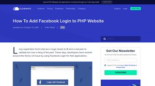 How To Add Facebook Login to PHP Website - Cloudways