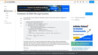 Facebook JS SDK FB.Login function - Stack Overflow