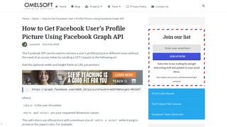 How to Get Facebook User's Profile Image Using Facebook Graph API
