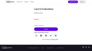 Log in | Codecademy