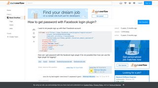 How to get password with Facebook login plugin? - Stack Overflow