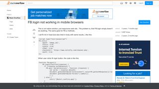 FB.login not working in mobile browsers - Stack Overflow