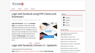 Login with facebook using PHP ( Demo and Download ) - Krizna