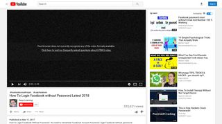 How To Login Facebook without Password Latest 2018 - YouTube
