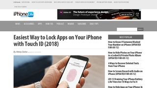 Easiest Way to Lock Apps on Your iPhone with Touch ID (2018 ...