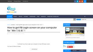 How to get FBI Login screen on your computer for ' Win 7, 8, 8.1 ...